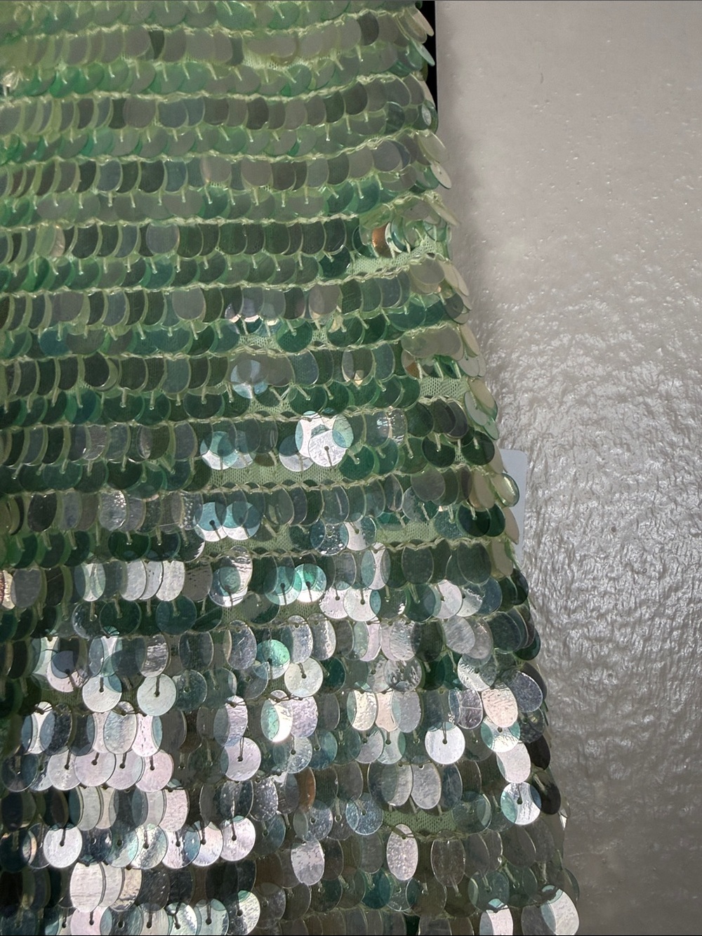 Retrofete Ines Sequin Dress in Pistachio - Picture 12 of 16